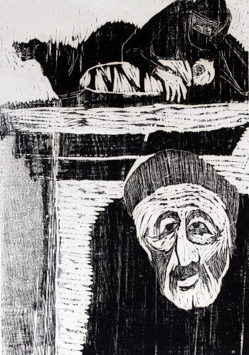 1969_Familie und Sorge_Holzschnitt_91x32 cm
