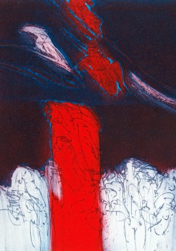 2012_Am Strand_Sahilde_ Radierung, 19,5x14,5 cm