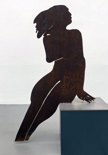 2014_Sitzende_Cortenstahl_H 180 cm
